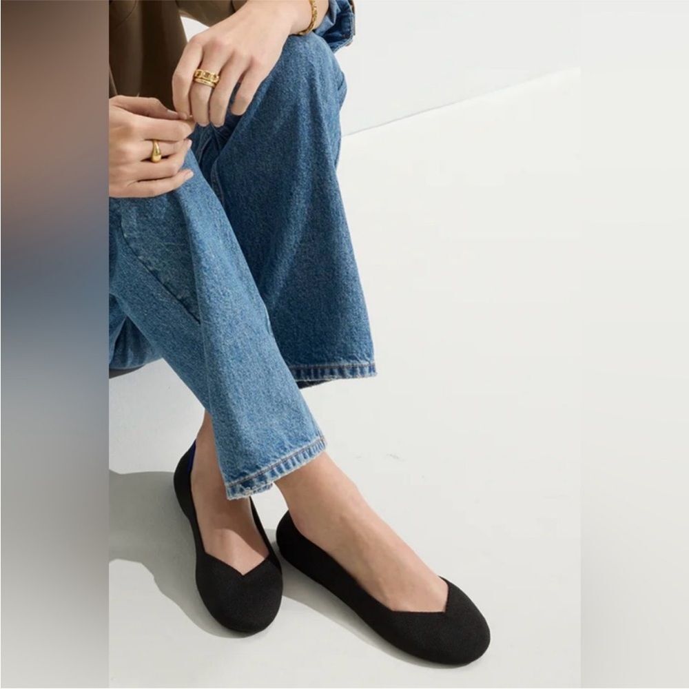 Rothy’s “The Flat” Round Toe Black Ballet Slip On Flats – Size 8.5